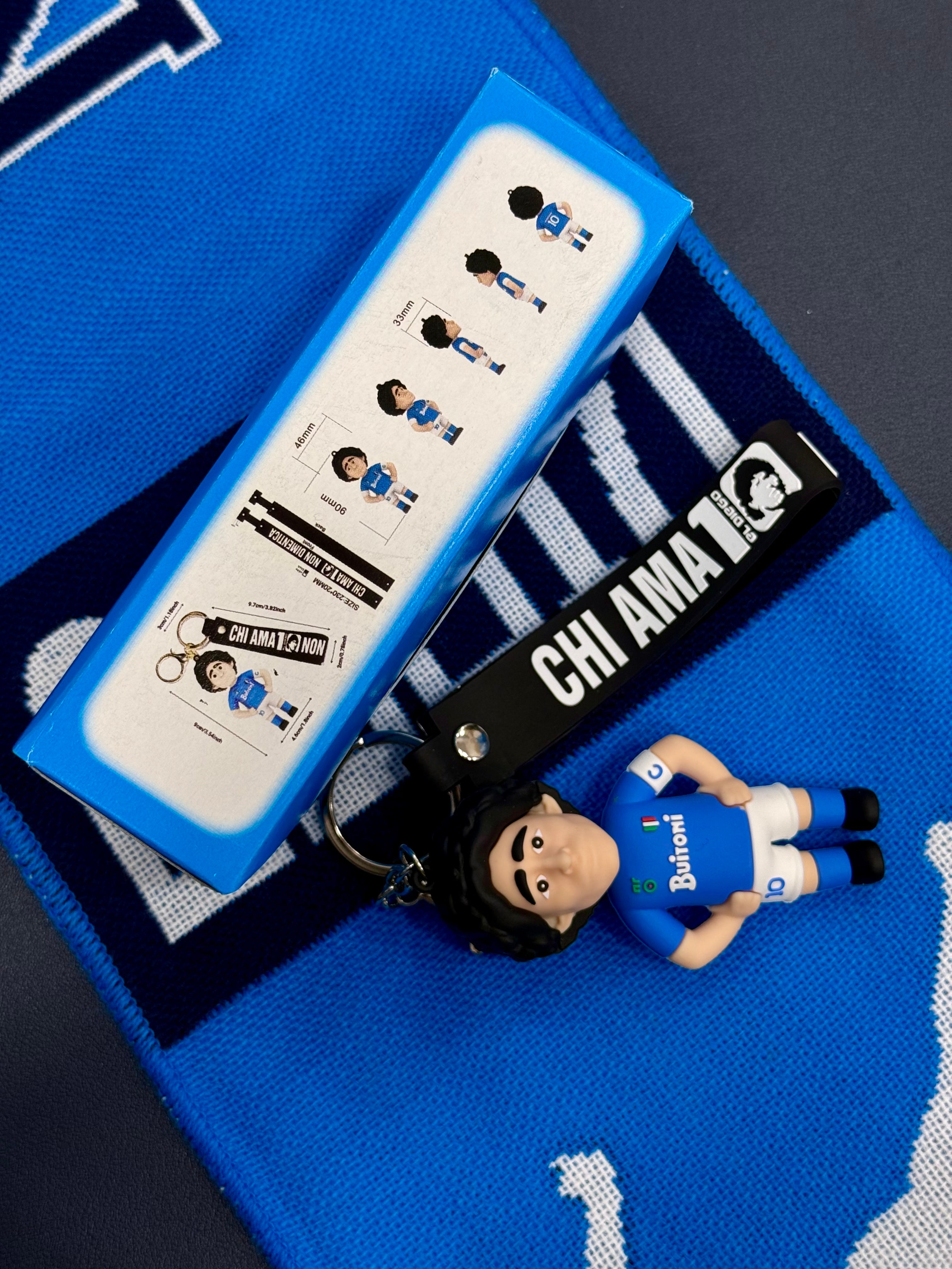 Portachiavi Diego in gomma 3D