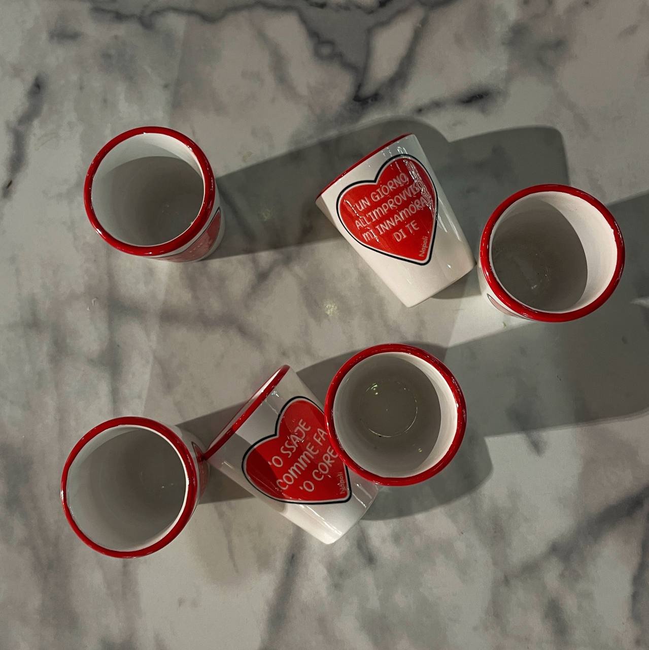 SET OF 6 GLASSES WITH NEAPOLITAN PHRASES