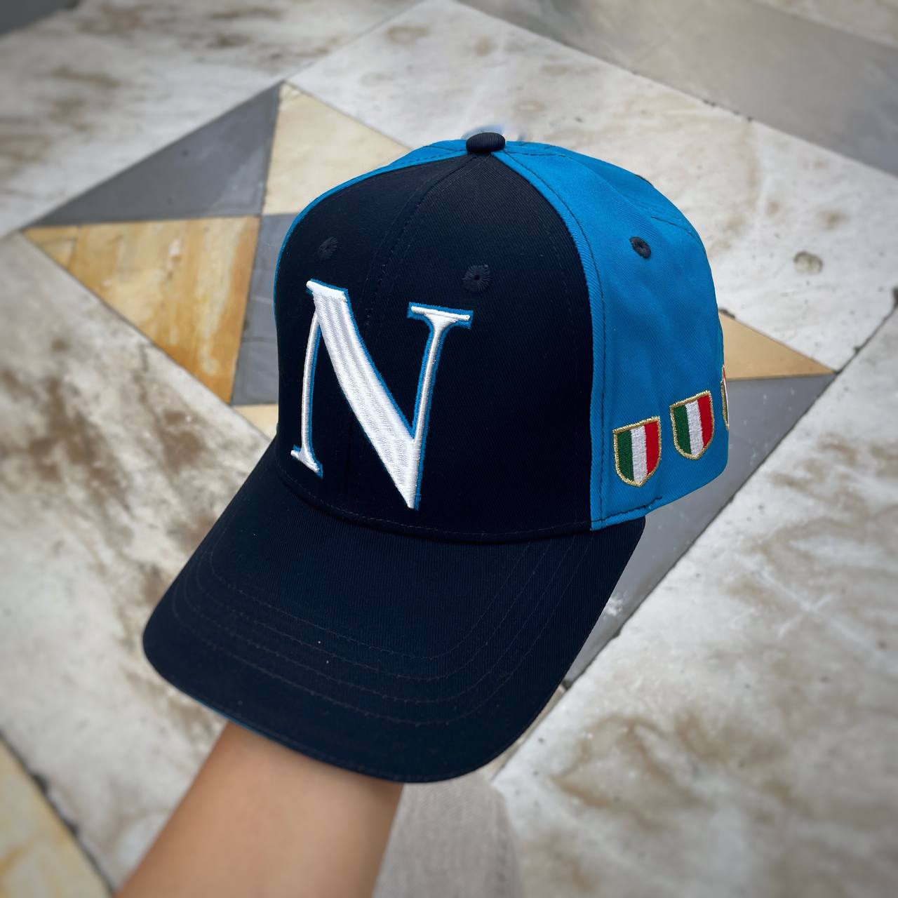 ADULT BLUE/LIGHT BLUE BASEBALL CAP - ENZO CASTELLANO