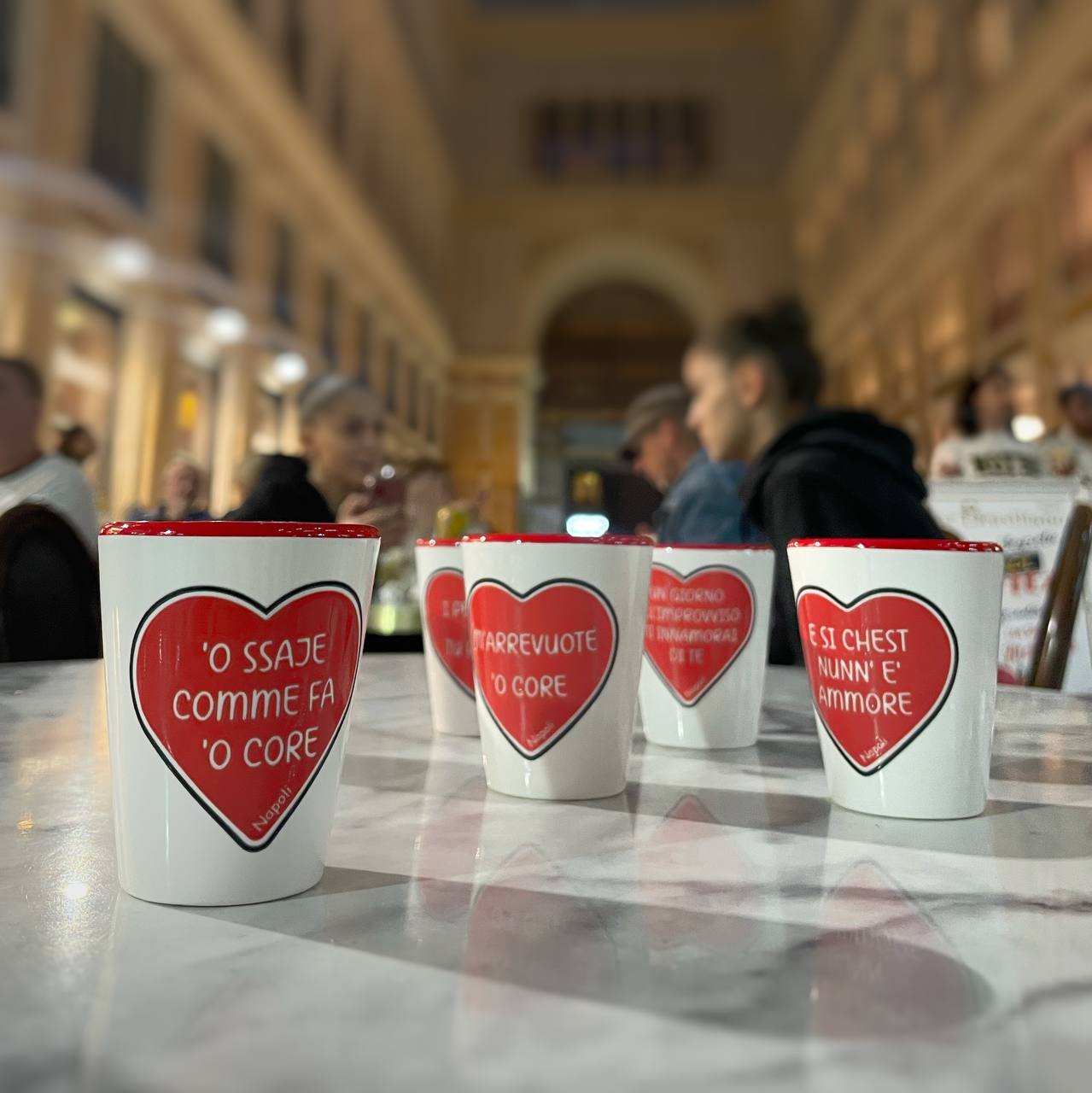 SET OF 6 GLASSES WITH NEAPOLITAN PHRASES