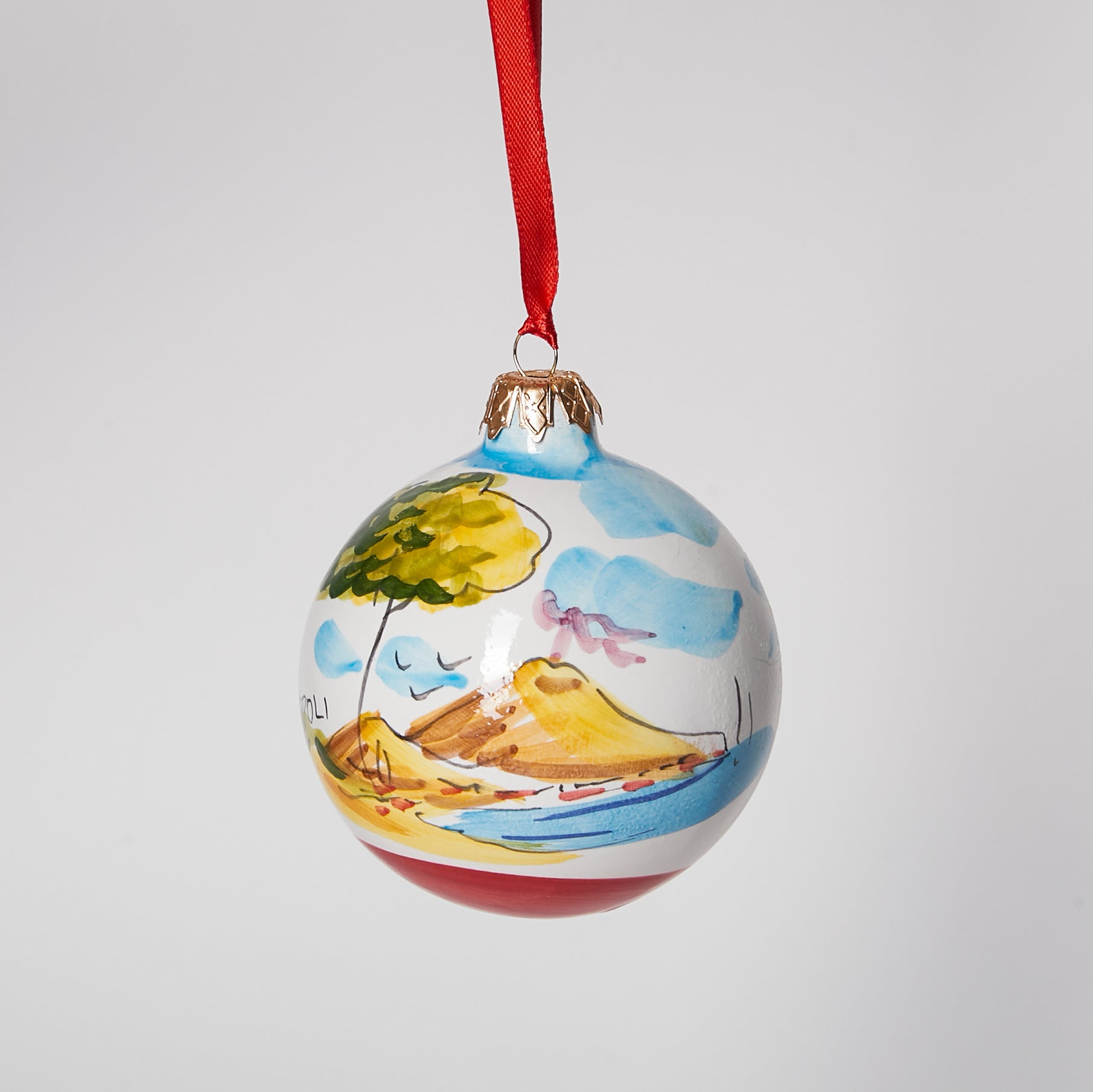 CERAMIC NAPLES PANORAMA CHRISTMAS BALL