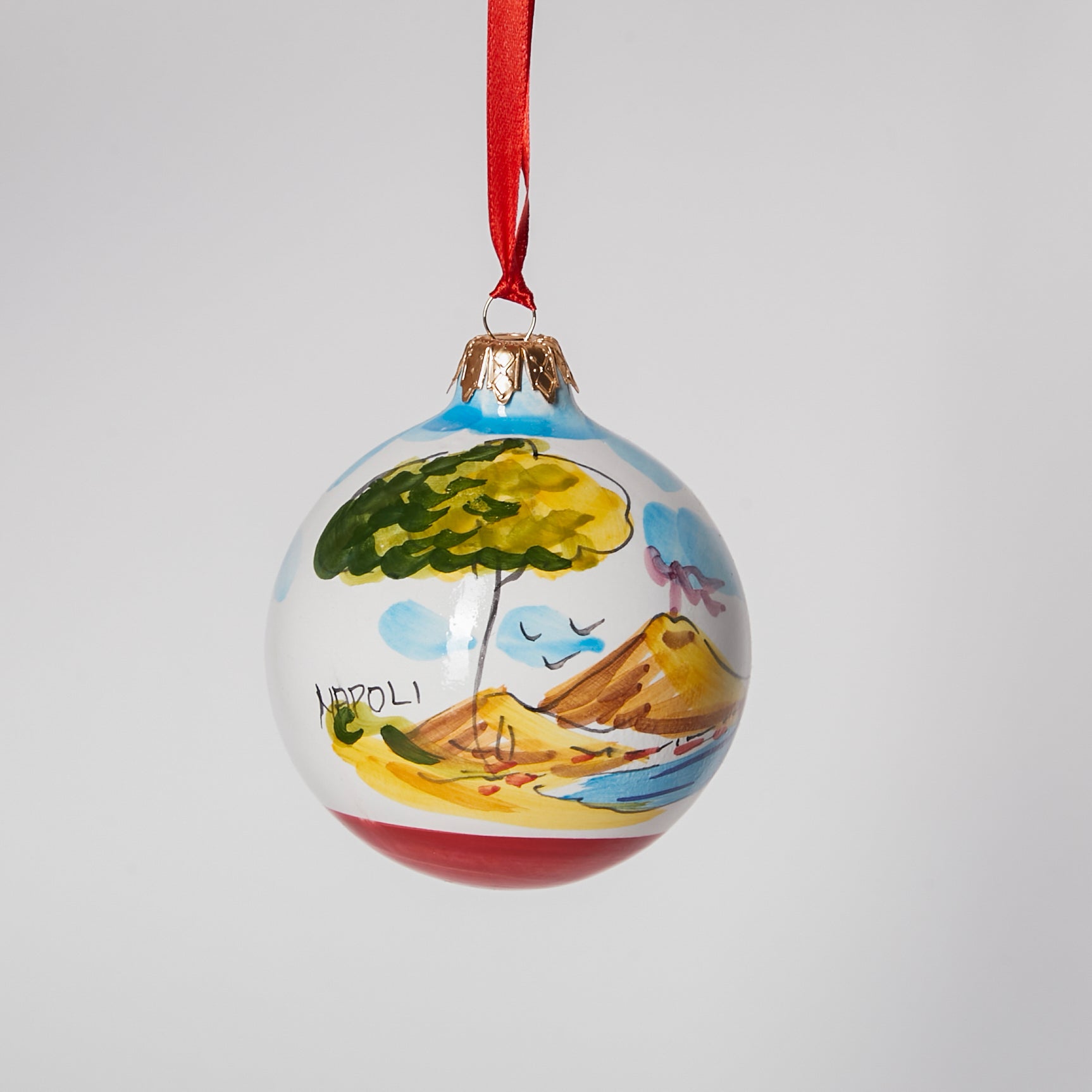 CERAMIC NAPLES PANORAMA CHRISTMAS BALL