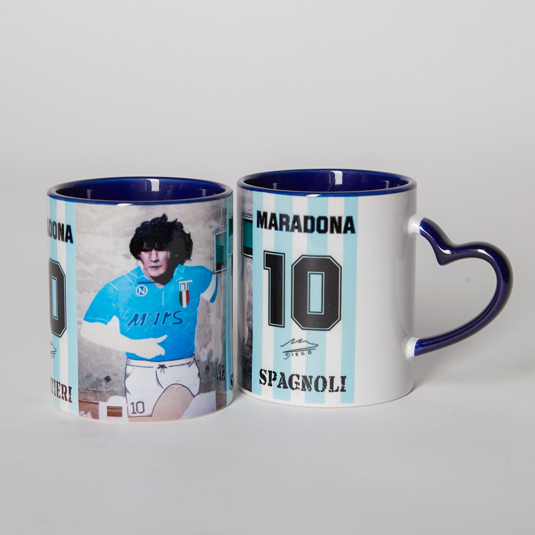 TAZZA MARADONA MURALES CON MANICO A CUORE